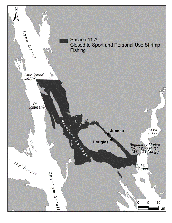 JUNEAU AREA SECTION 11-A REMAINS CLOSED TO SPORT AND PERSONAL USE SHRIMP FISHING